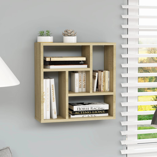 vidaXL Seinähylly Sonoma-tammi 45,1x16x45,1 cm lastulevy