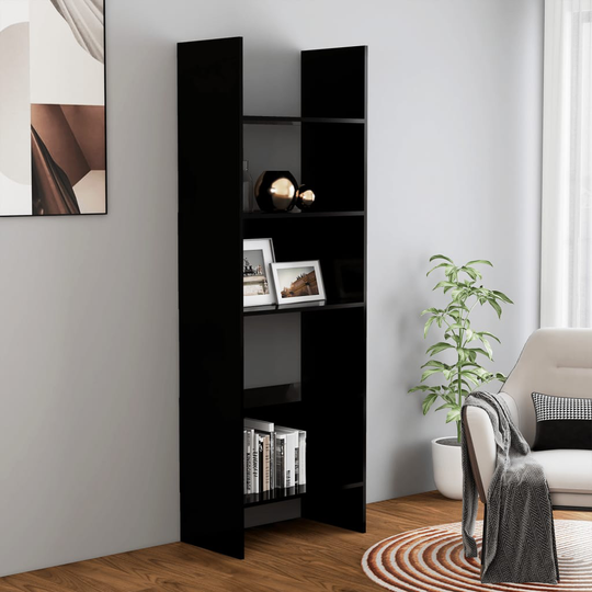 vidaXL Kirjahylly musta 60x35x180 cm lastulevy