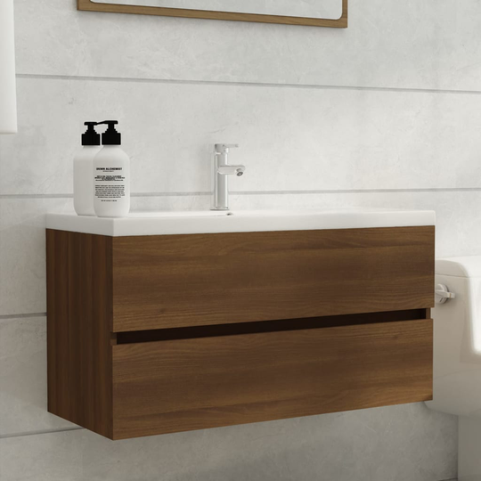 vidaXL Allaskaappi ruskea tammi 90x38,5x45 cm tekninen puu