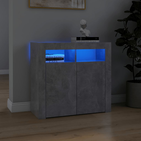 vidaXL Senkki LED-valoilla betoninharmaa 80x35x75 cm