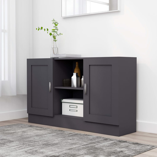vidaXL Senkki harmaa 120x30,5x70 cm lastulevy