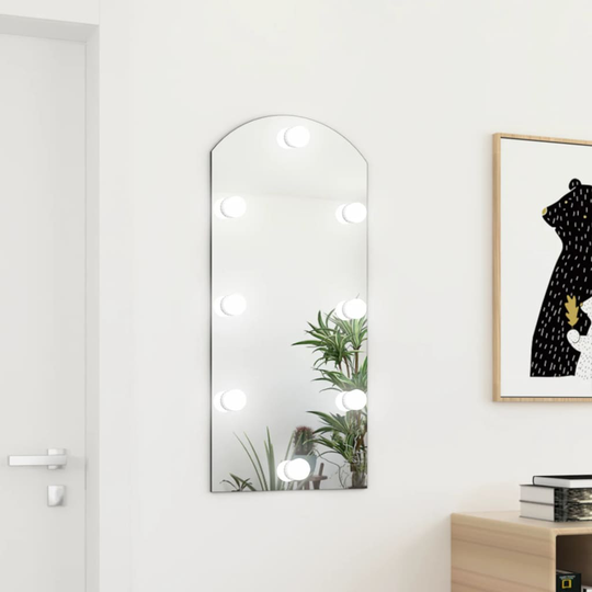 vidaXL Peili LED-valoilla 90x45 cm lasi kaari