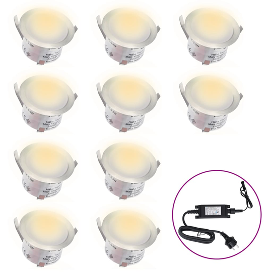 vidaXL LED-maavalaisimet 10 kpl lämmin valkoinen