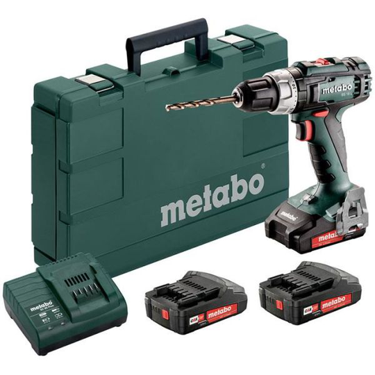 Metabo BS 18 L SET Porakone-ruuvinväännin 3 x 2,0 Ah:n akku ja laturi
