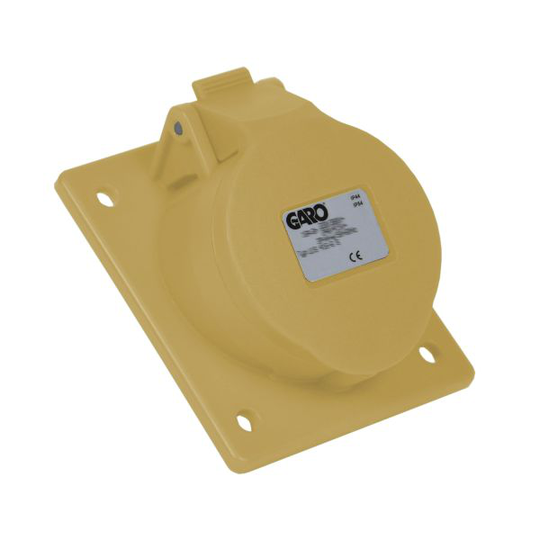 Garo UIS 416-4 S Paneelin ulostulo IP44, 5-napainen, 16A, viisto Keltainen, 4 h
