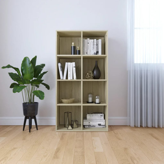 vidaXL Kirjahylly/senkki Sonoma tammi 66x30x130 cm lastulevy