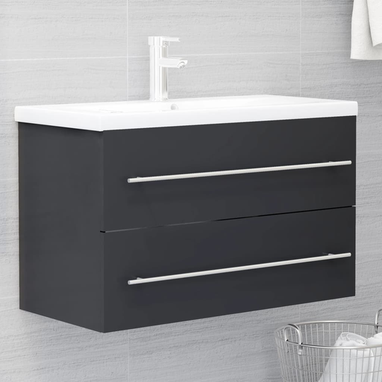 vidaXL Allaskaappi harmaa 80x38,5x48 cm lastulevy
