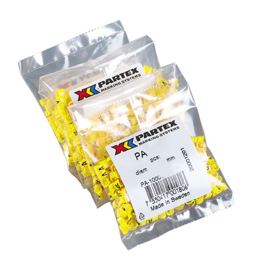 Partex PA1401/1 Kaapelimerkintä numerot, Ø2,5-5 mm, 200 kpl 1