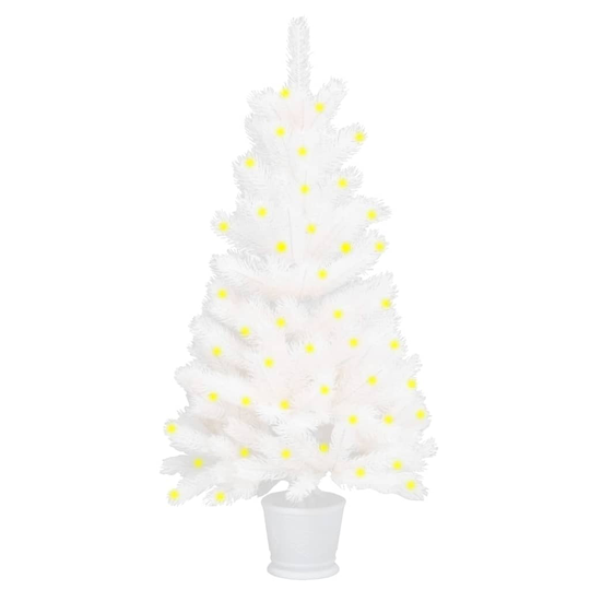 vidaXL Tekojoulukuusi LED-valoilla valkoinen 90 cm