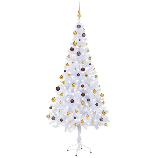 vidaXL Tekojoulukuusi LED-valoilla ja palloilla 180 cm 620 oksaa