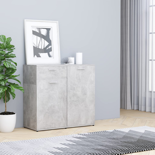 vidaXL Senkki betoninharmaa 80x36x75 cm lastulevy
