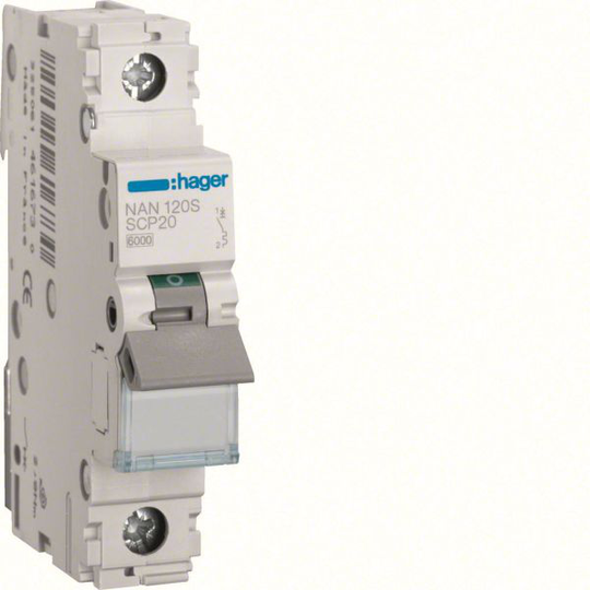 Hager NAN120S Automaattisulake 1-napainen, 10kA 20A