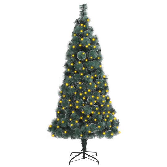 vidaXL Tekojoulukuusi LED-valoilla vihreä 150 cm PVC ja PE