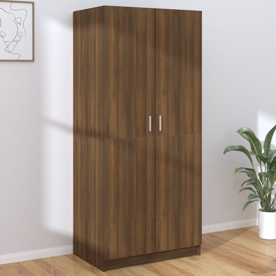 vidaXL Vaatekaappi ruskea tammi 80x52x180 cm tekninen puu