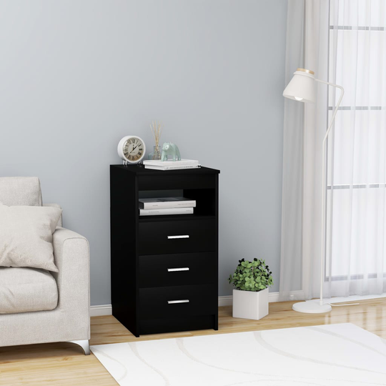 vidaXL Laatikosto musta 40x50x76 cm tekninen puu