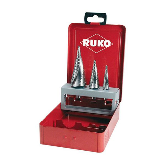 Ruko 101026 Porrasporanteräsarja 3 kpl, metallirasiassa