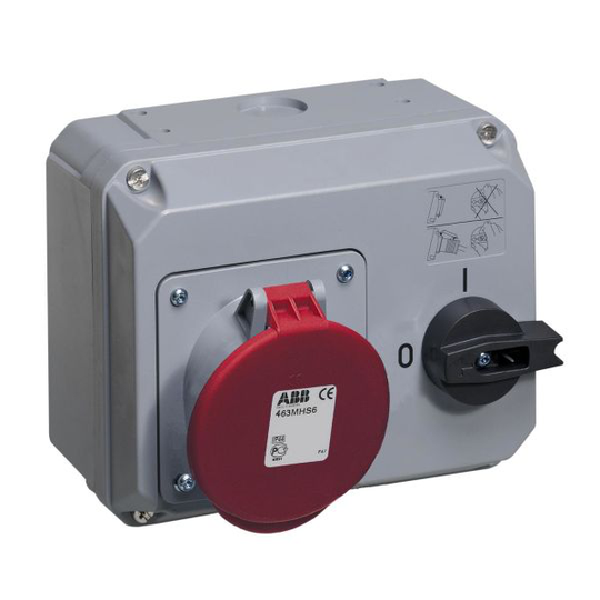 ABB 2CMA167727R1000 Seinäpistorasia IP44, 63 A, 400 V 4P+J