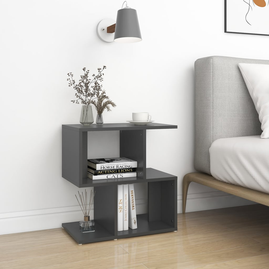 vidaXL Yöpöydät 2 kpl harmaa 50x30x51,5 cm lastulevy