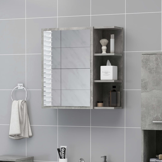 vidaXL Kylpyhuoneen peilikaappi betoninharmaa 62,5x20,5x64cm lastulevy