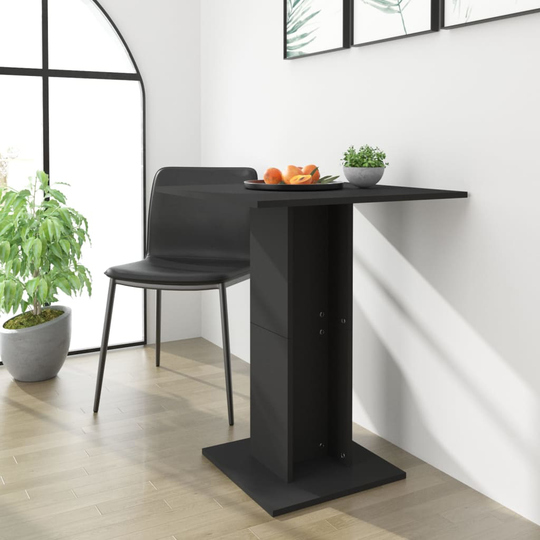 vidaXL Bistropöytä musta 60x60x75 cm lastulevy
