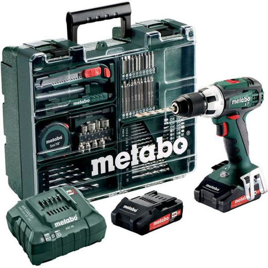 Metabo BS 18 LT SET Porakone-ruuvinväännin 2 x 2,0 Ah:n akku ja laturi