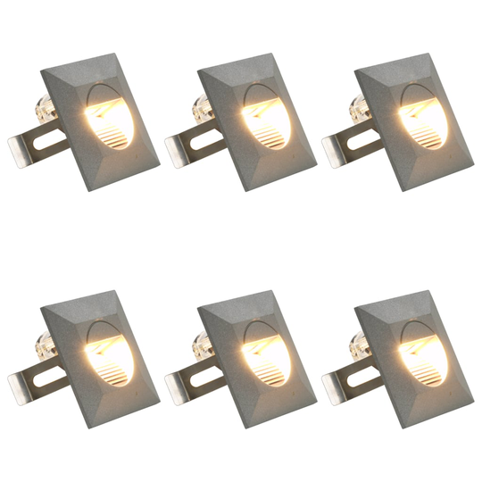 vidaXL LED-seinävalaisimet ulkotiloihin 6 kpl 5 W hopea neliö