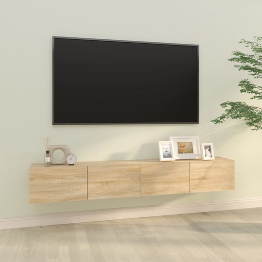 vidaXL TV-seinäkaapit 2 kpl Sonoma-tammi 100x30x30 cm tekninen puu