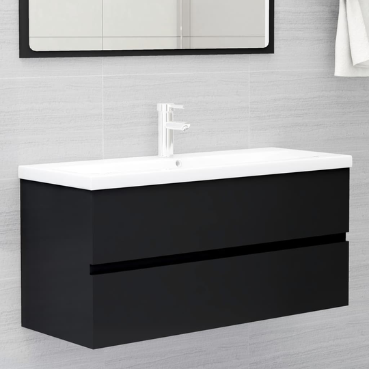 vidaXL Allaskaappi musta 100x38,5x45 cm lastulevy