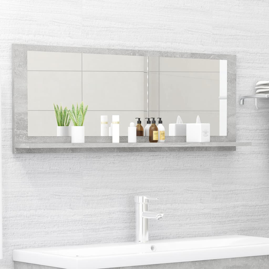vidaXL Kylpyhuonepeili betoninharmaa 100x10,5x37 cm lastulevy