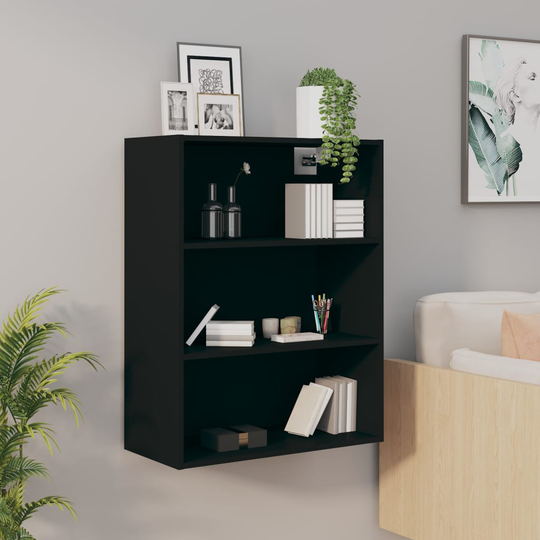 vidaXL Riippuva seinäkaappi musta 69,5x32,5x90 cm