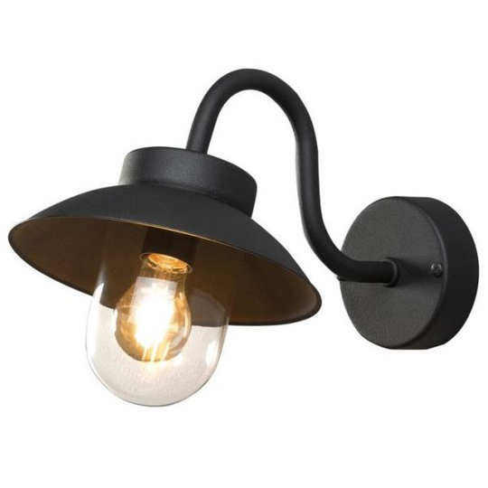Konstsmide Vega Mini Seinävalaisin E27, IP44 Musta