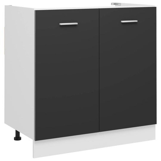 vidaXL Allaskaappi harmaa 80x46x81,5 cm lastulevy