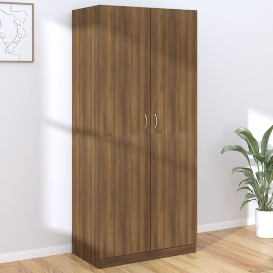 vidaXL Vaatekaappi ruskea tammi 90x52x200 cm tekninen puu