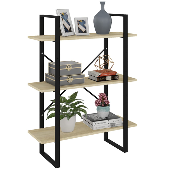 vidaXL Kirjahylly Sonoma-tammi 80x30x105 cm lastulevy