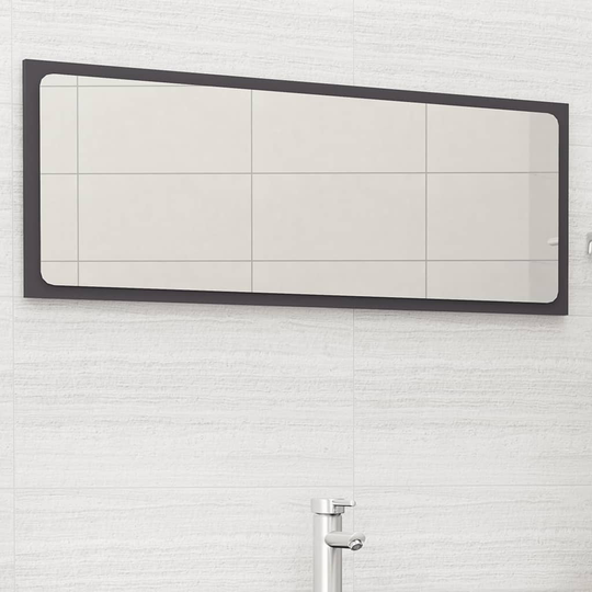 vidaXL Kylpyhuonepeili harmaa 100x1,5x37 cm lastulevy