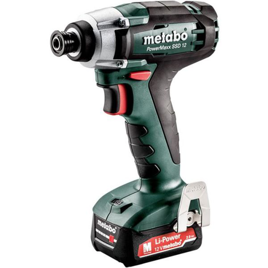 Metabo PowerMaxx SSD 12 Iskevä ruuvinväännin 2 x 2,0 Ah:n akku ja laturi
