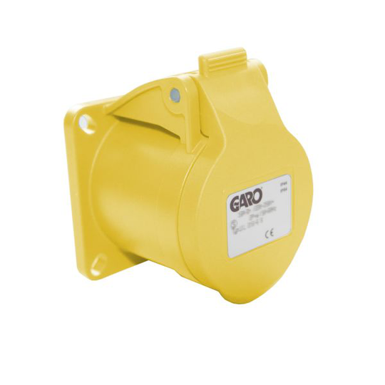 Garo UIL 216-4 S Paneelin ulostulo IP44, 3-napainen, 16A, keltainen, 4 h