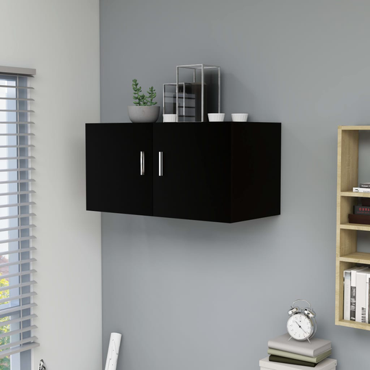 vidaXL Seinäkaappi musta 80x39x40 cm lastulevy