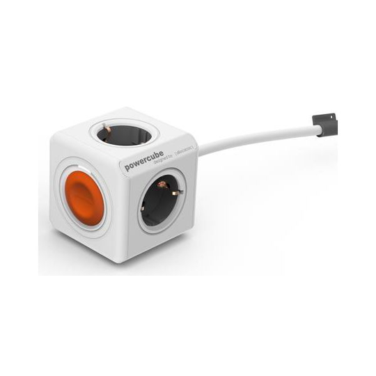 DesignNest PowerCube Extended Haaroitusjatkojohto 4 maadoitettua pistorasiaa, kaukosäädin