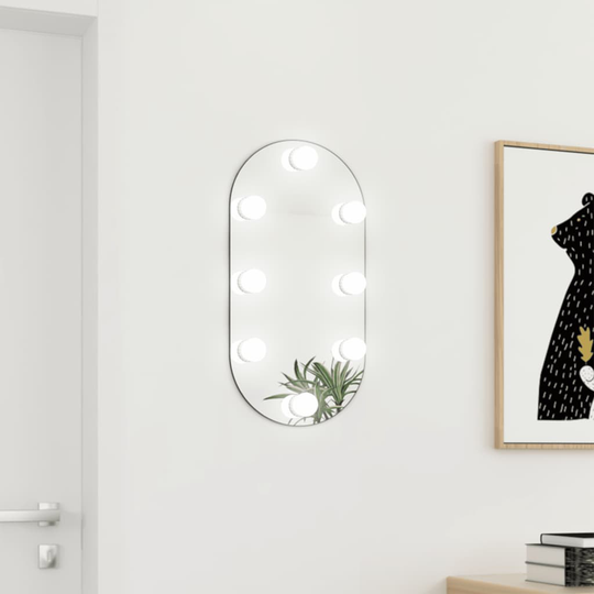 vidaXL Peili LED-valoilla 60x30 cm lasi soikea