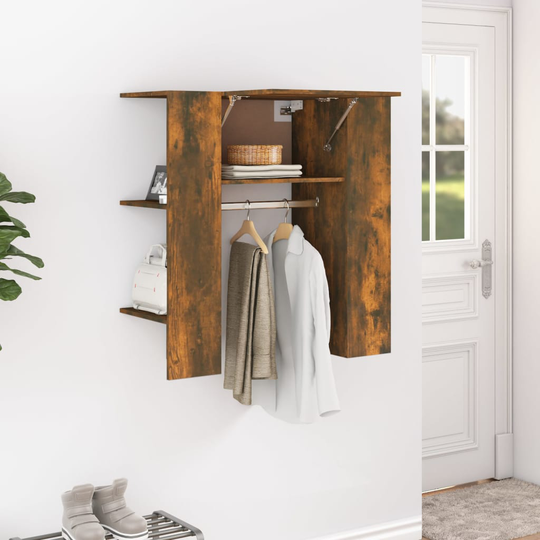 vidaXL Eteisen kaappi savutammi 97,5x37x99 cm tekninen puu