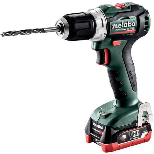 Metabo PowerMaxx BS 12 Porakone-ruuvinväännin 2 x 4,0 Ah:n akku ja laturi