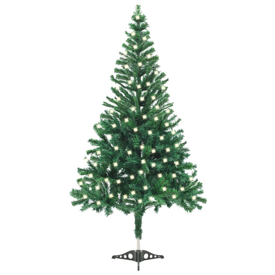 vidaXL Tekojoulukuusi LED-valoilla ja jalustalla 120 cm 230 oksaa
