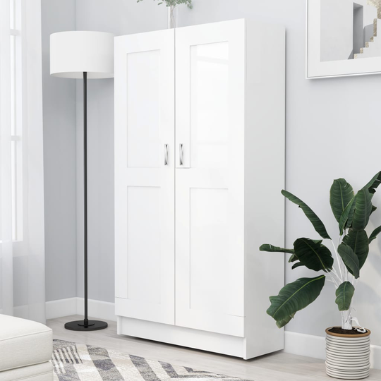 vidaXL Kirjahylly valkoinen 82,5x30,5x150 cm lastulevy