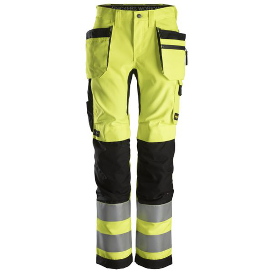 Snickers 6730 AllroundWork Työhousut huomioväri, keltainen/musta 18