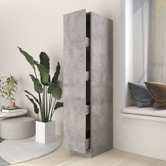 vidaXL Apteekkarinkaappi betoninharmaa 30x42,5x150 cm lastulevy