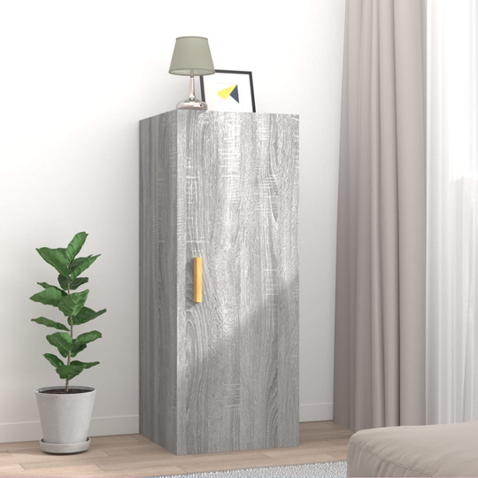 vidaXL Seinäkaappi harmaa Sonoma 34,5x34x90 cm tekninen puu