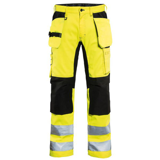Blåkläder 155218113399C46 Huomiohousut joustavaa materiaalia, huomiokeltainen/musta Koko C46