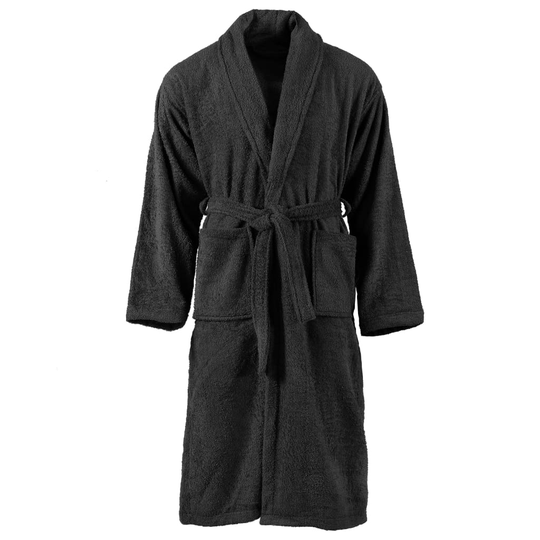 vidaXL Unisex froteekylpytalkki 100 % puuvilla musta XL
