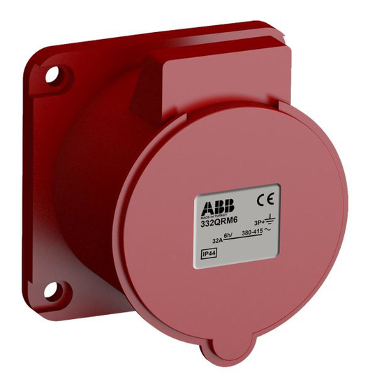 ABB 2CMA102366R1000 Paneelin ulostulo pikaliitettävä, tärinänkestävä Suora, 4-napainen, 32 A, 56x56 mm